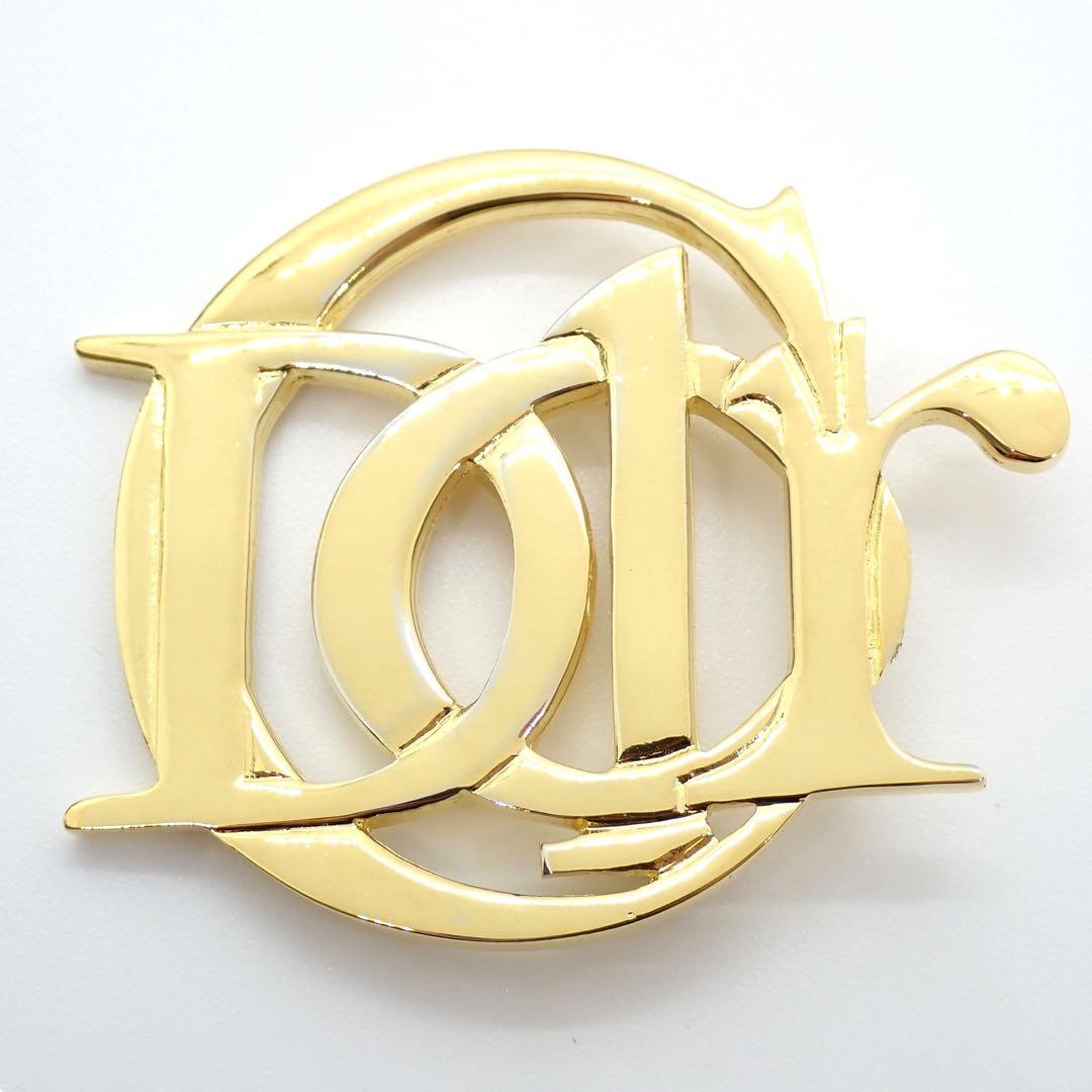 希少✨　Dior　ビッグロゴ　ピンブローチ　エンブレム　ゴールド
