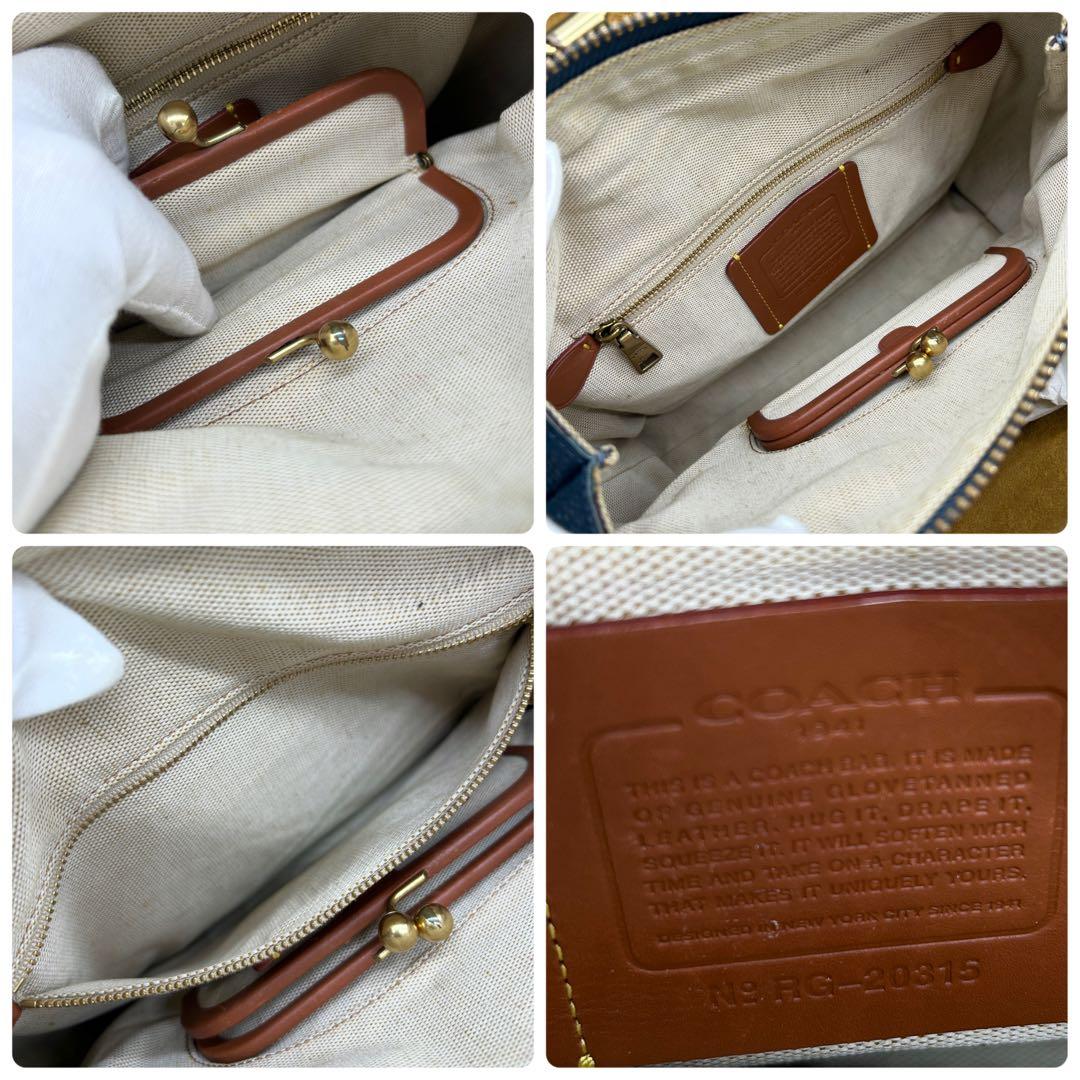 【美品】コーチ ローグ25 2way ショルダーバッグ ブルー グラブタンレザー