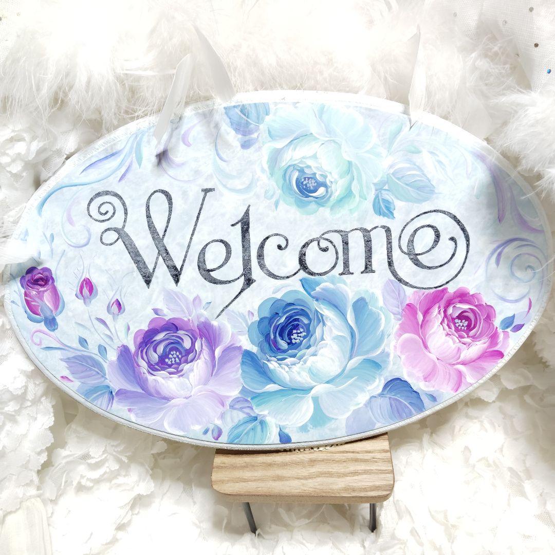 トールペイント薔薇のウェルカムボード