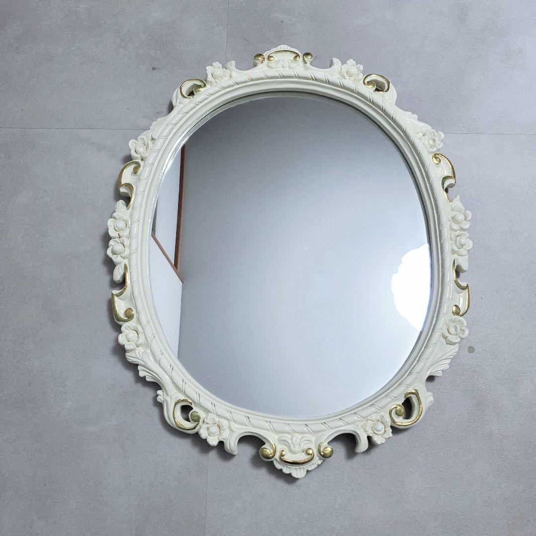 未使用級極美品✨️イタリア製 アンティーク ウォールミラー オーバル型 ロココ調