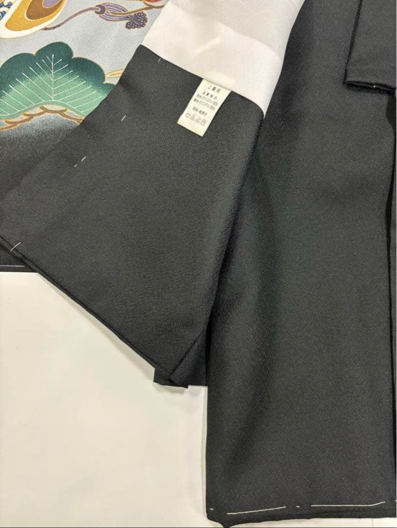 SALE　七五三　5歳男の子袴セット　黒系　キラキラ家紋　鷹　打ち出の小槌　新品