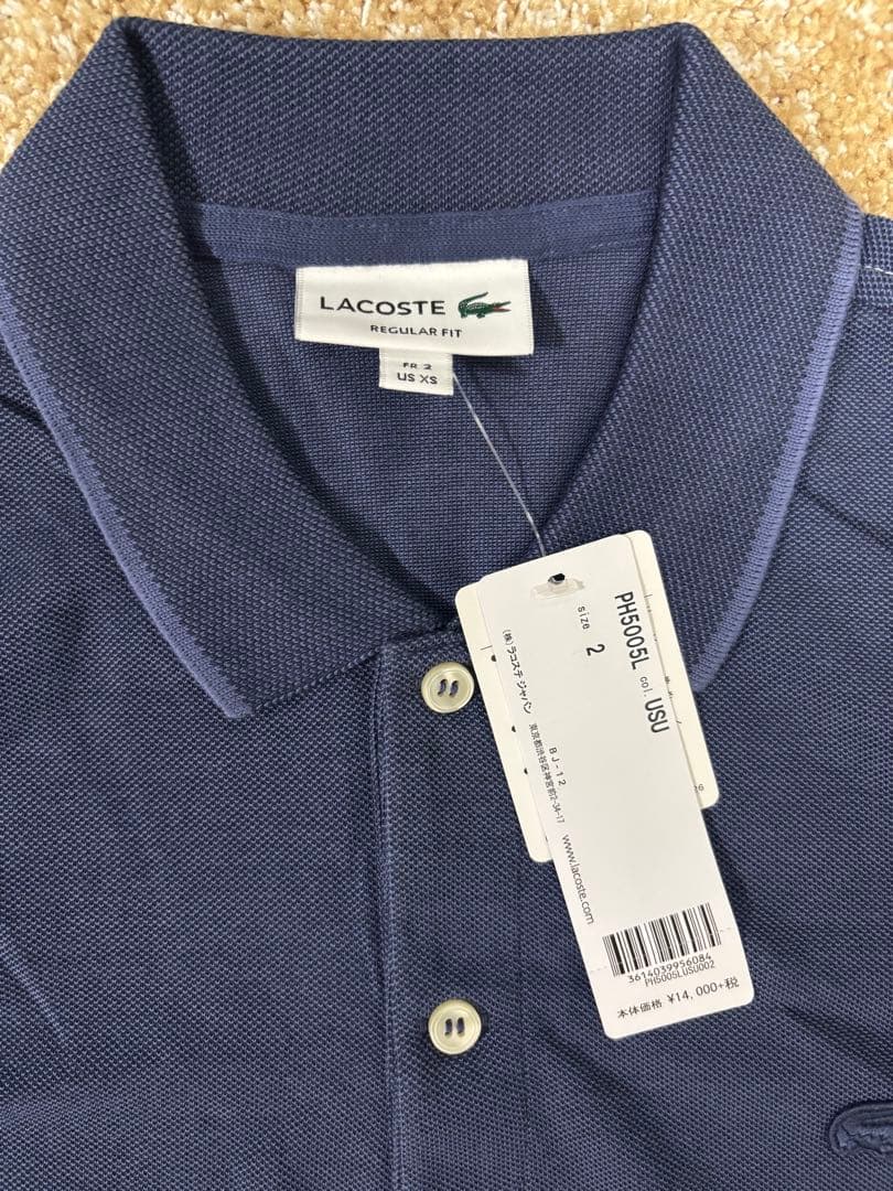LACOSTE（ラコステ）レギュラーフィット ペールカラーポロシャツ半袖ネイビー