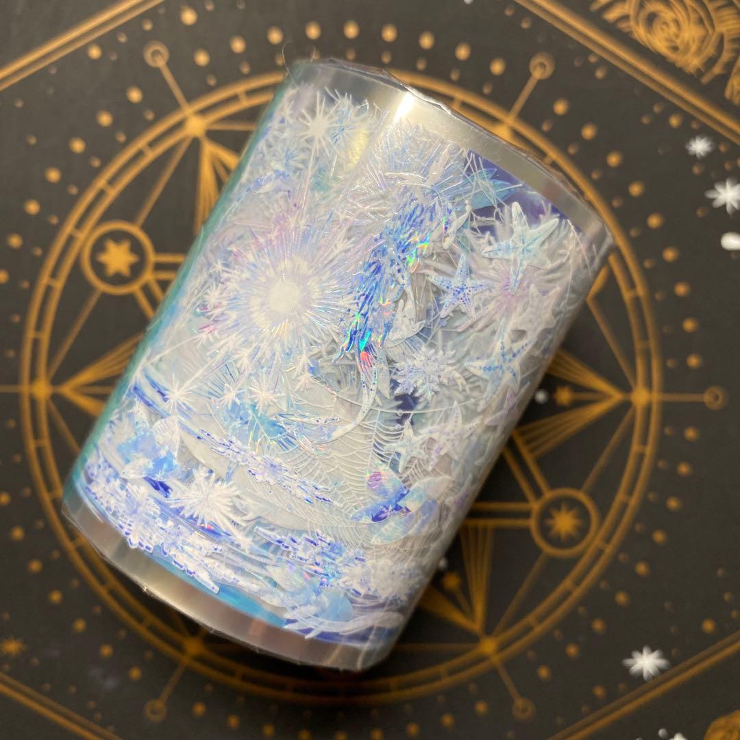 【9449】海外　3/5/巻　貝殻光マスキングテープ　　冬景色　網　装飾背景系