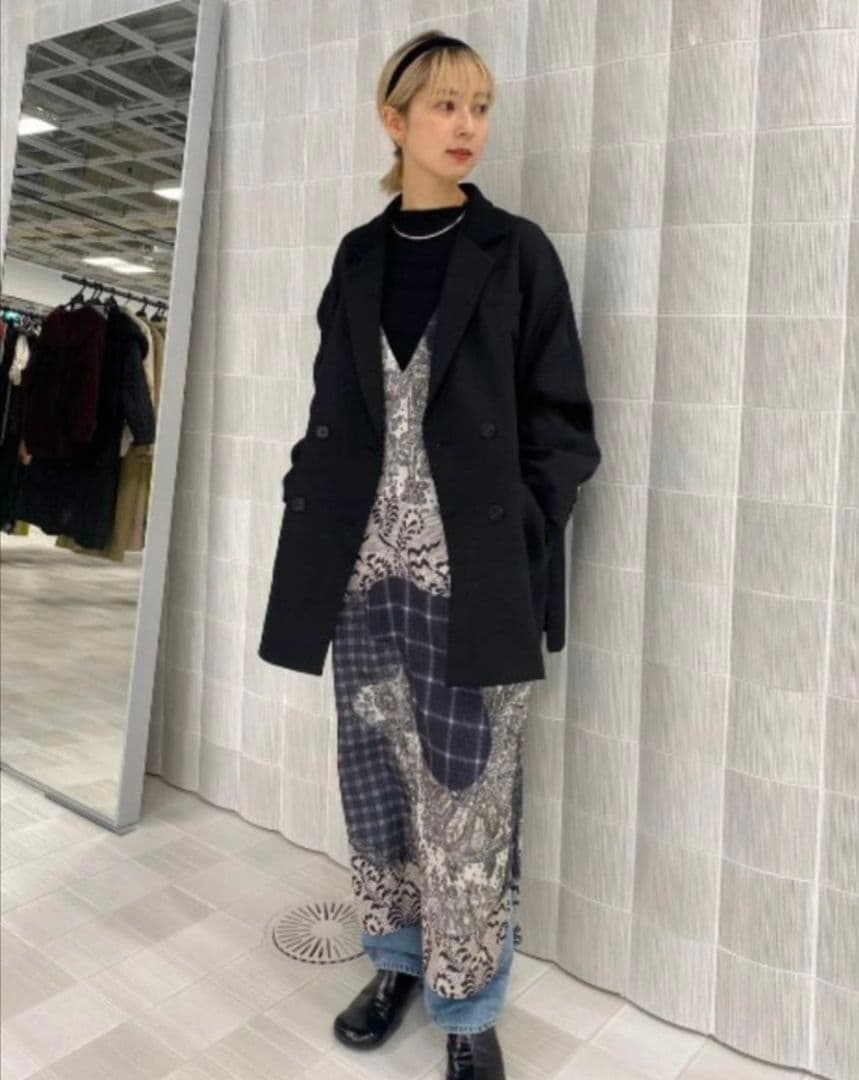 AMERI RIB SWITCHING OVER JACKET 黒 新品 タグ付