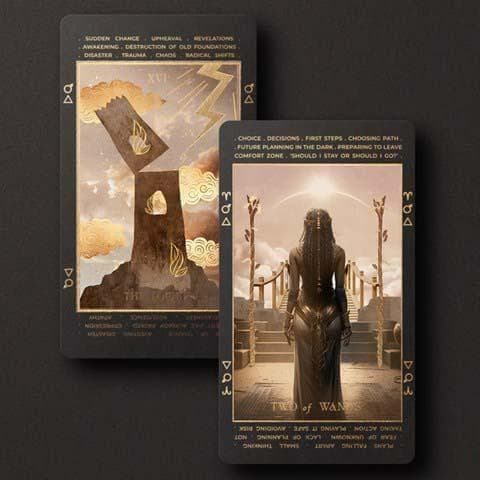 【限定特価品】高級感溢れる美しいカード✨明晰夢タロットカード ブラックver