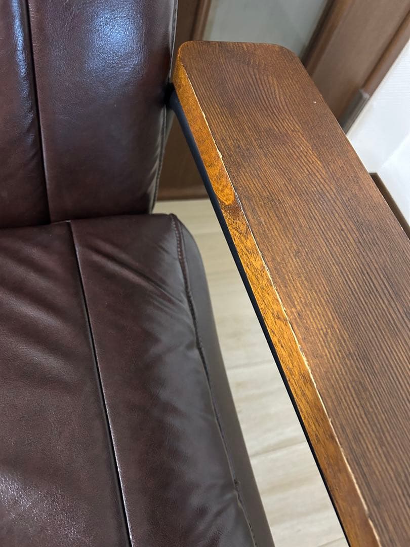 【引取り・着払】ニトリ合成皮革 2人掛けソファ