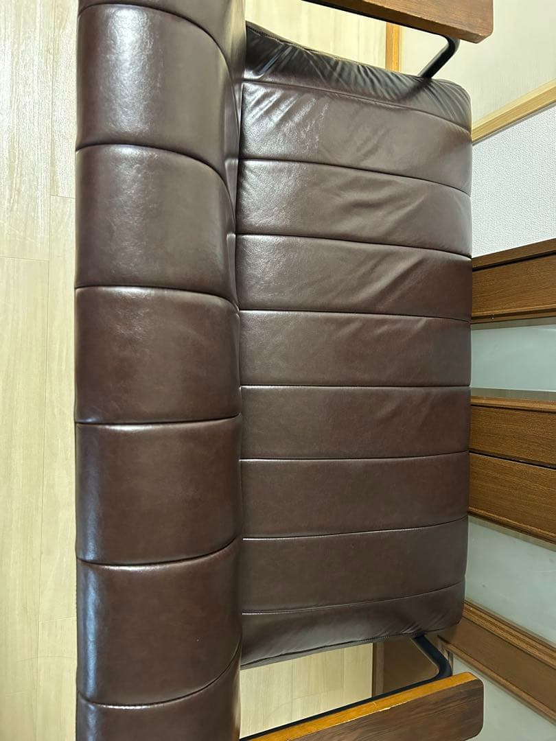 【引取り・着払】ニトリ合成皮革 2人掛けソファ