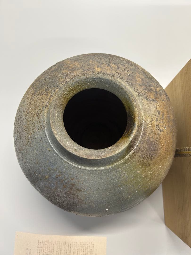 小山一草 備前焼 花器 箱あり