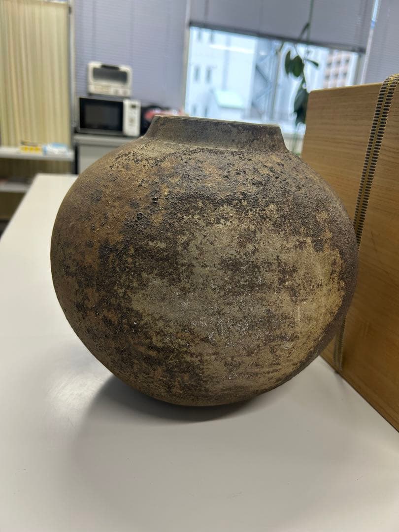 小山一草 備前焼 花器 箱あり