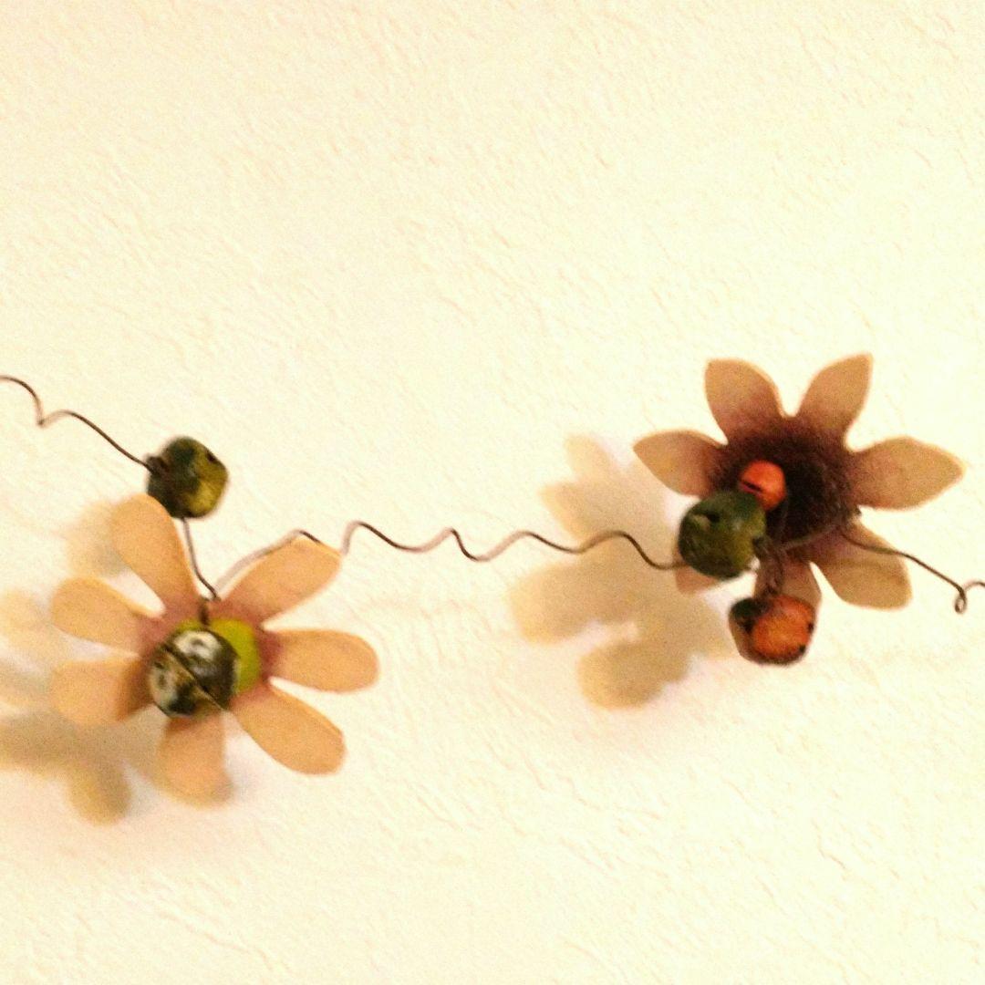 新品未使用☆アンティーク風☆トールペイント☆お花のオーナメント