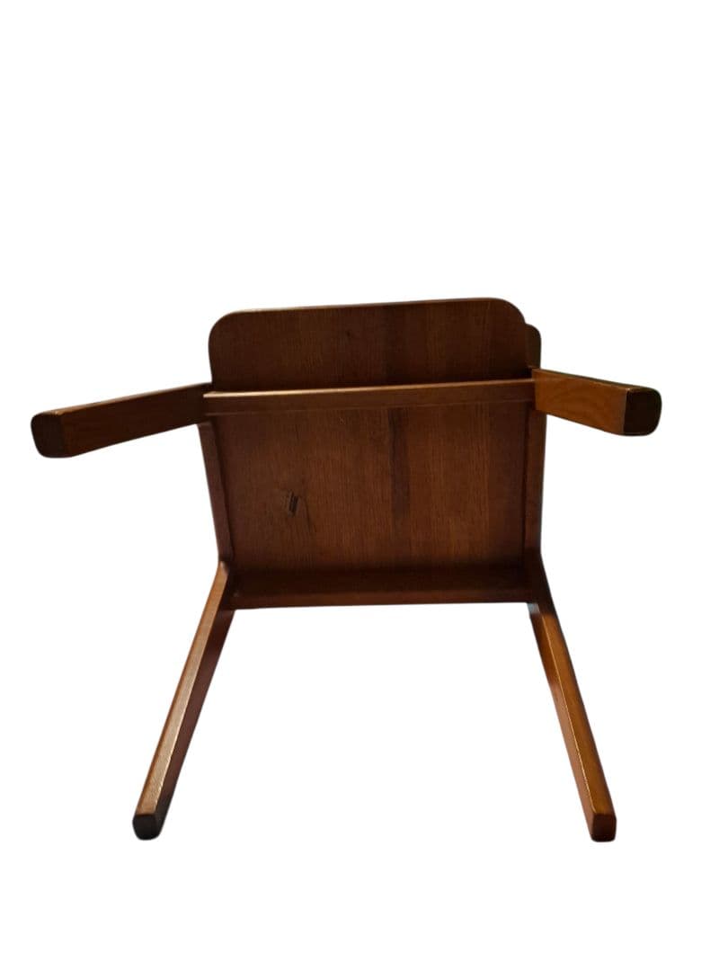 肘付き 木製 ダイニングチェア 濃茶 国産家具 レトロ 椅子