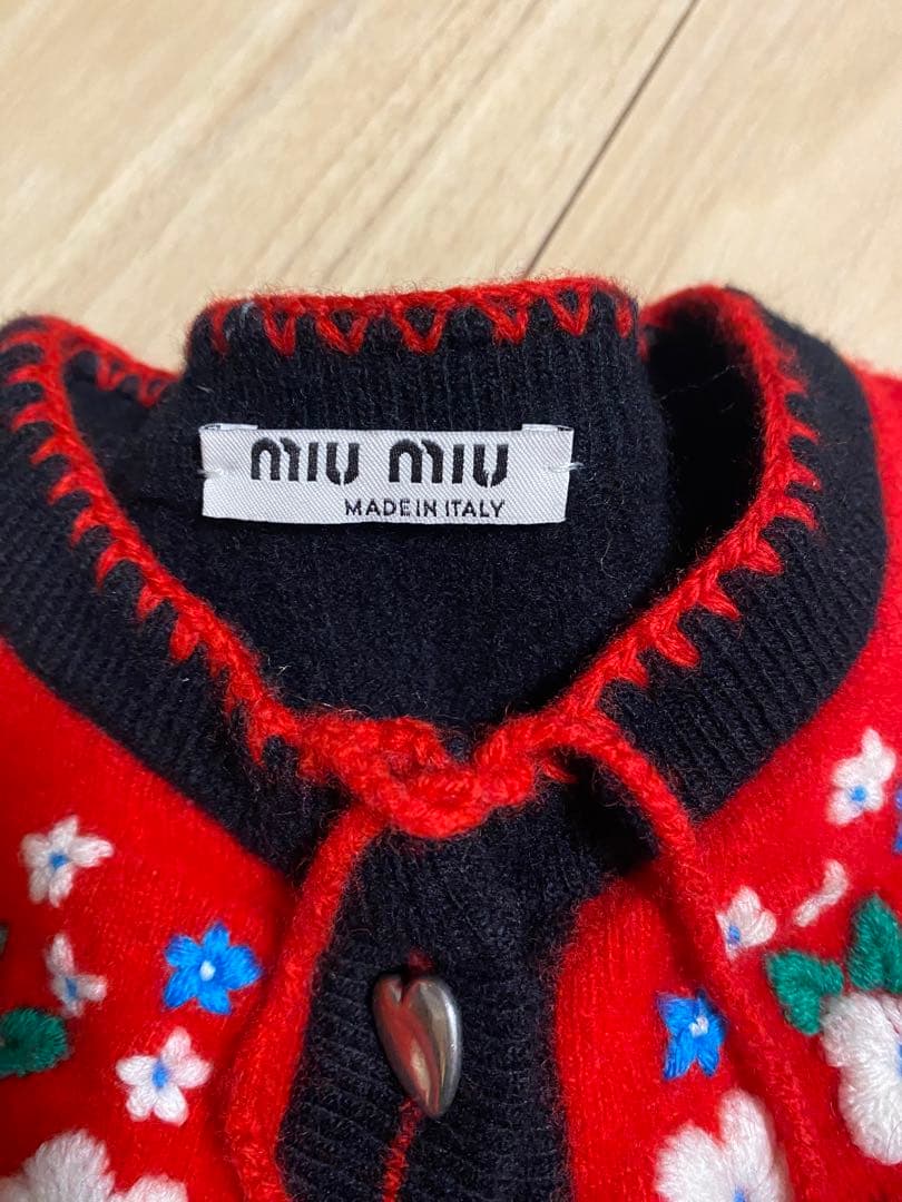 MIU MIU 花柄刺繍 カーディガン