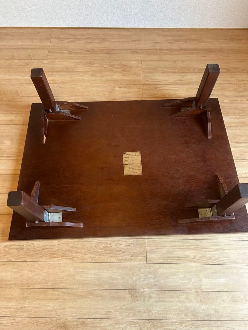 ひ*こ様 昭和レトロ 折りたたみ式座卓 天然木化粧合板