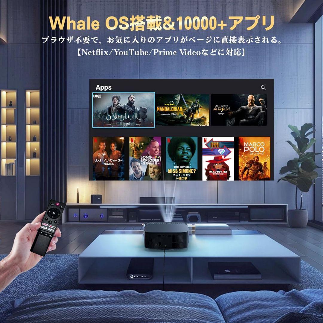 4K対応遅延ゼロ プロジェクター wifi6　450インチ
