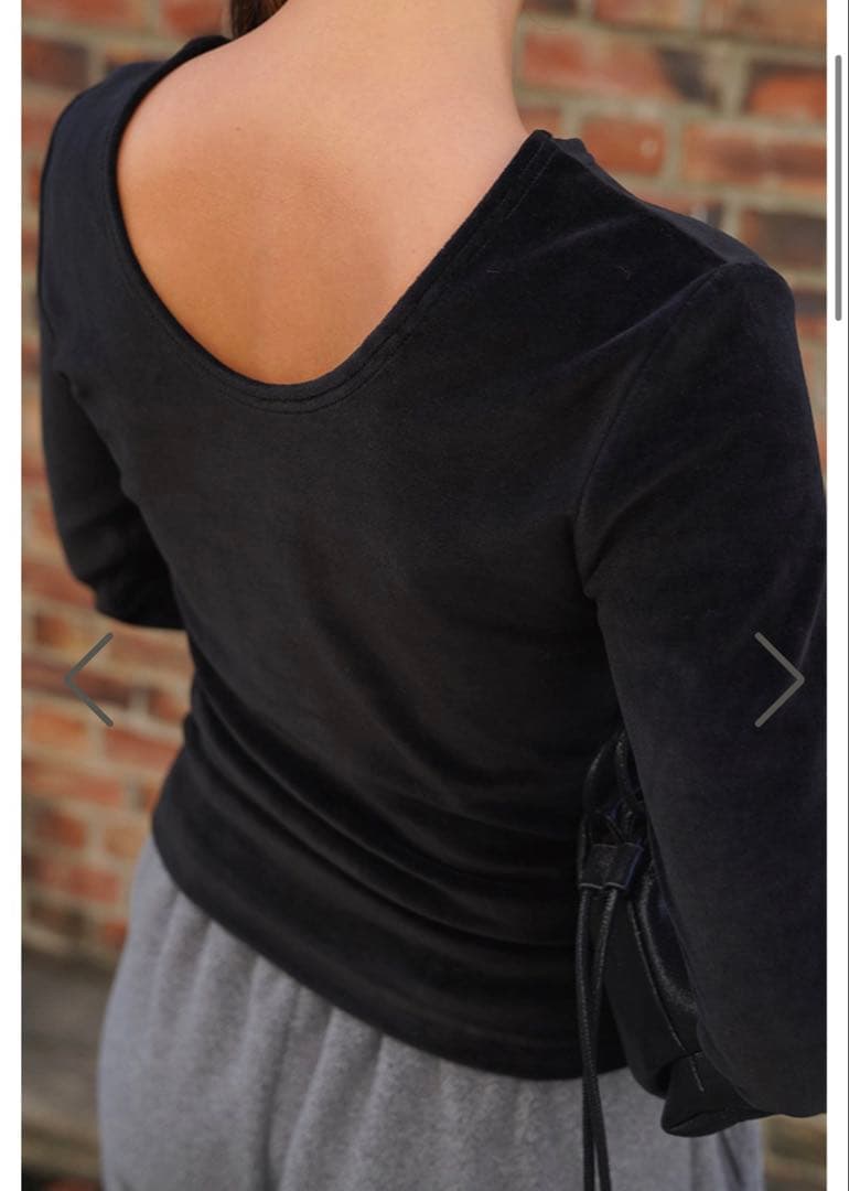 即日発送　Back Open Velours Tops