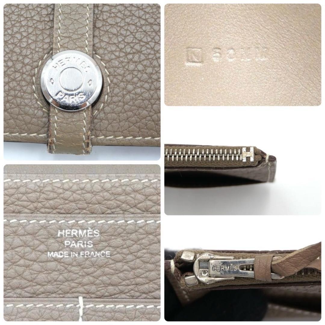 エルメス ドゴンGM 長財布 エトゥープ デュオ トゴ 二つ折り財布