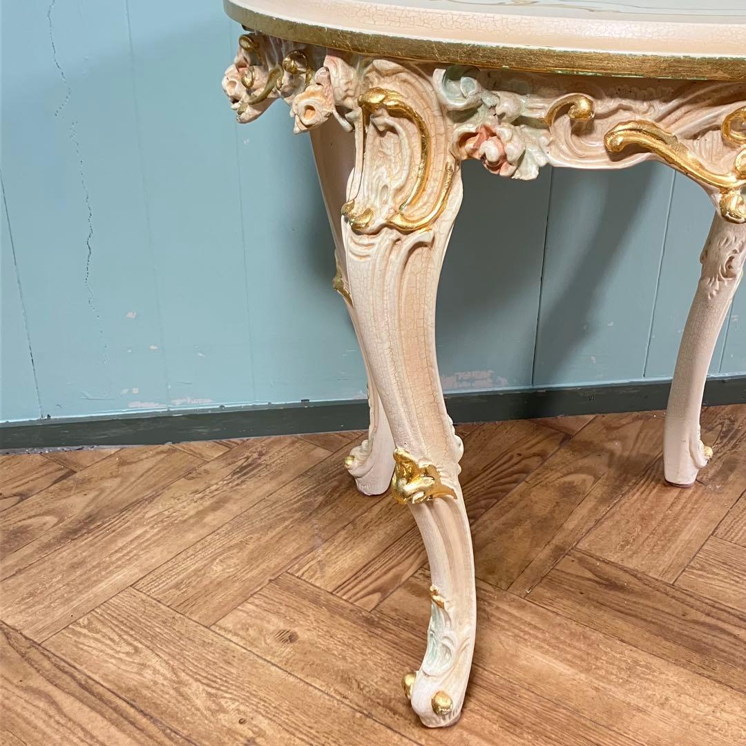 ロココ調　アンティーク　ローテーブル　ティーテーブル　猫足　洋風