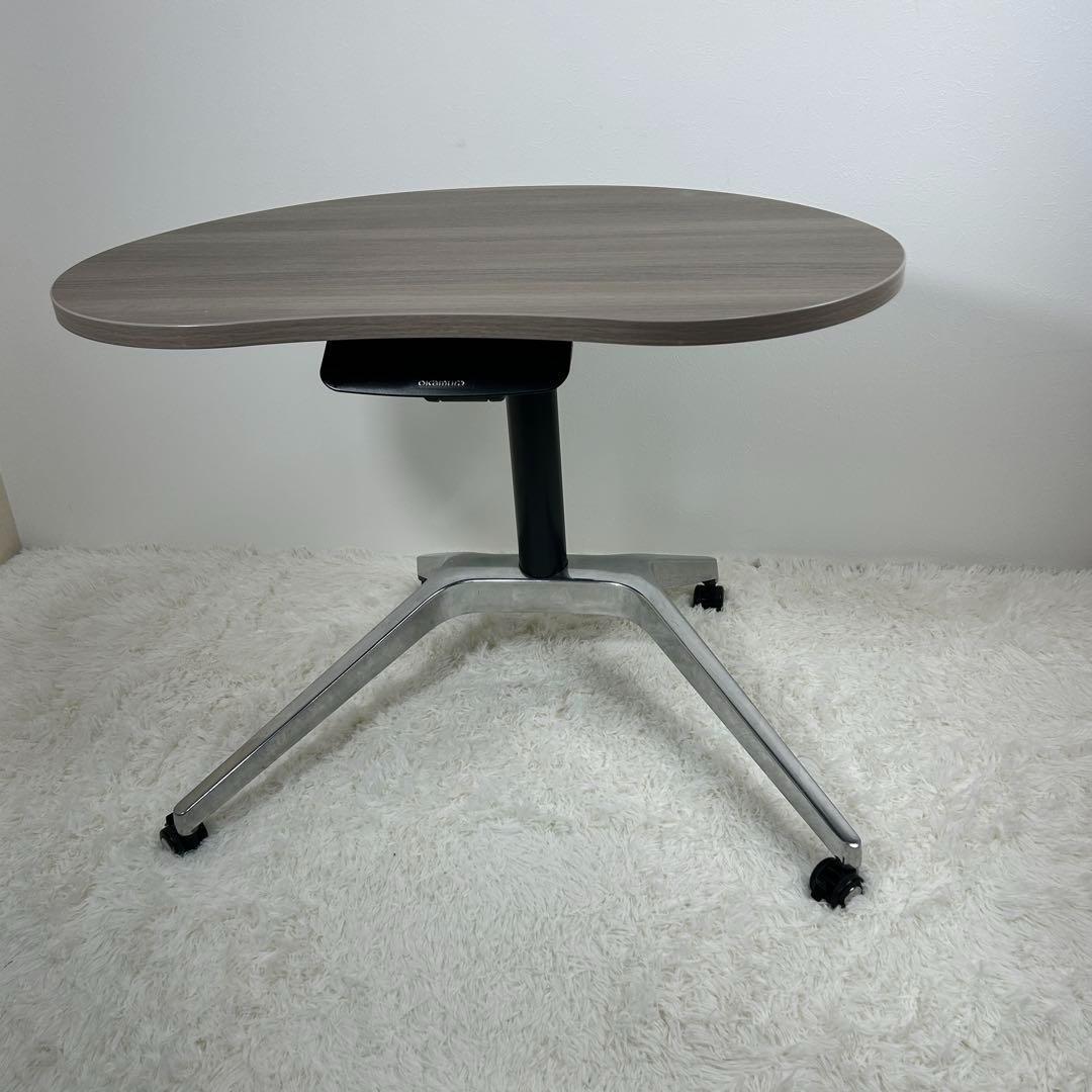 【極美品】オカムラ　昇降テーブル　手動昇降デスク　ライズフィットⅢ　そら豆形