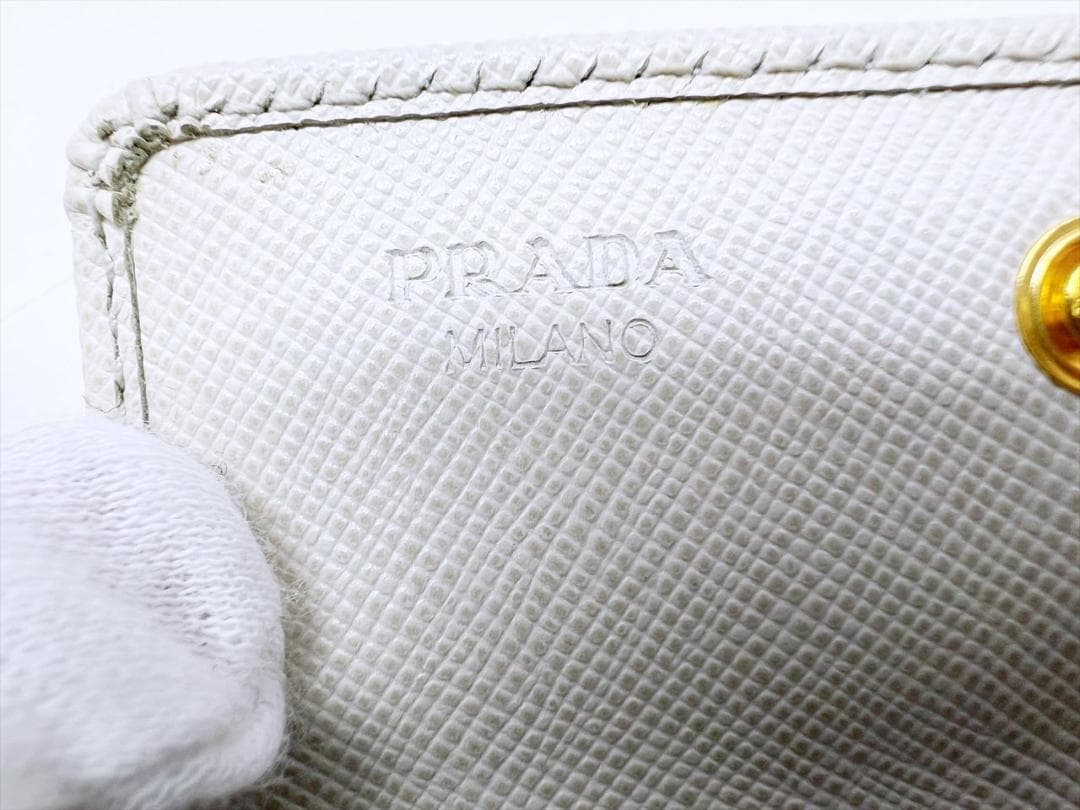 美品 PRADA プラダ レザー ロゴ カードホルダー 名刺入れ ケース