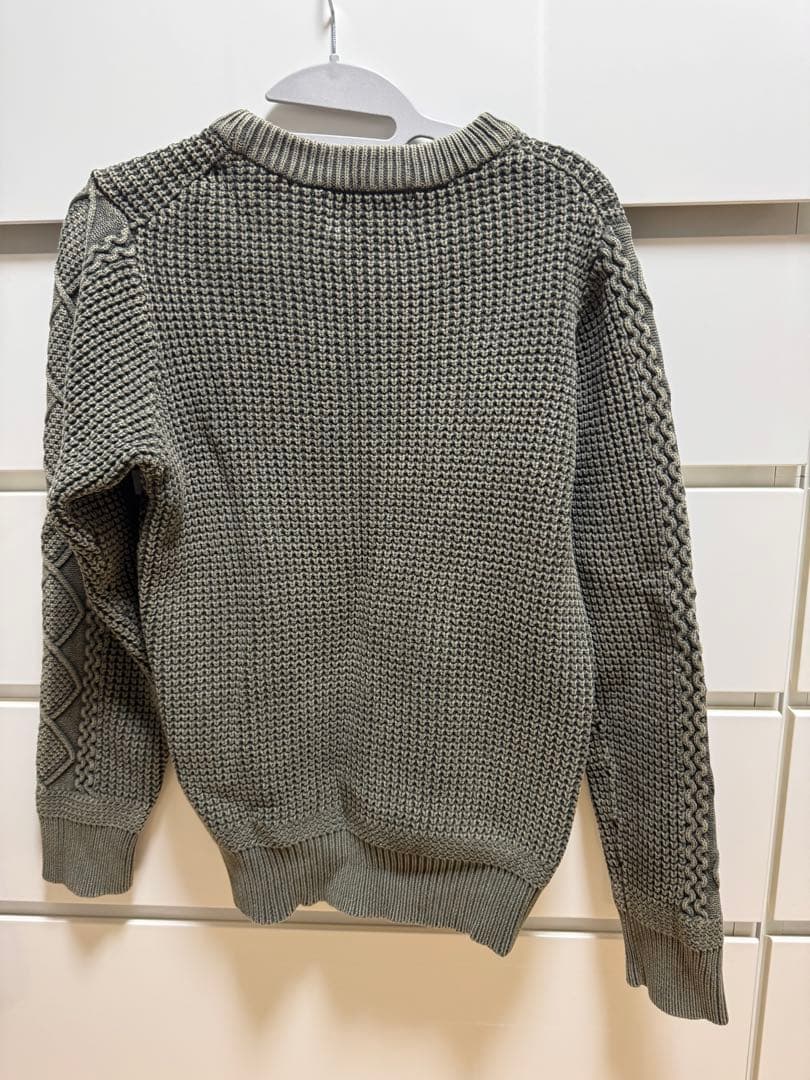 Schott ケーブルニットセーター S セージ