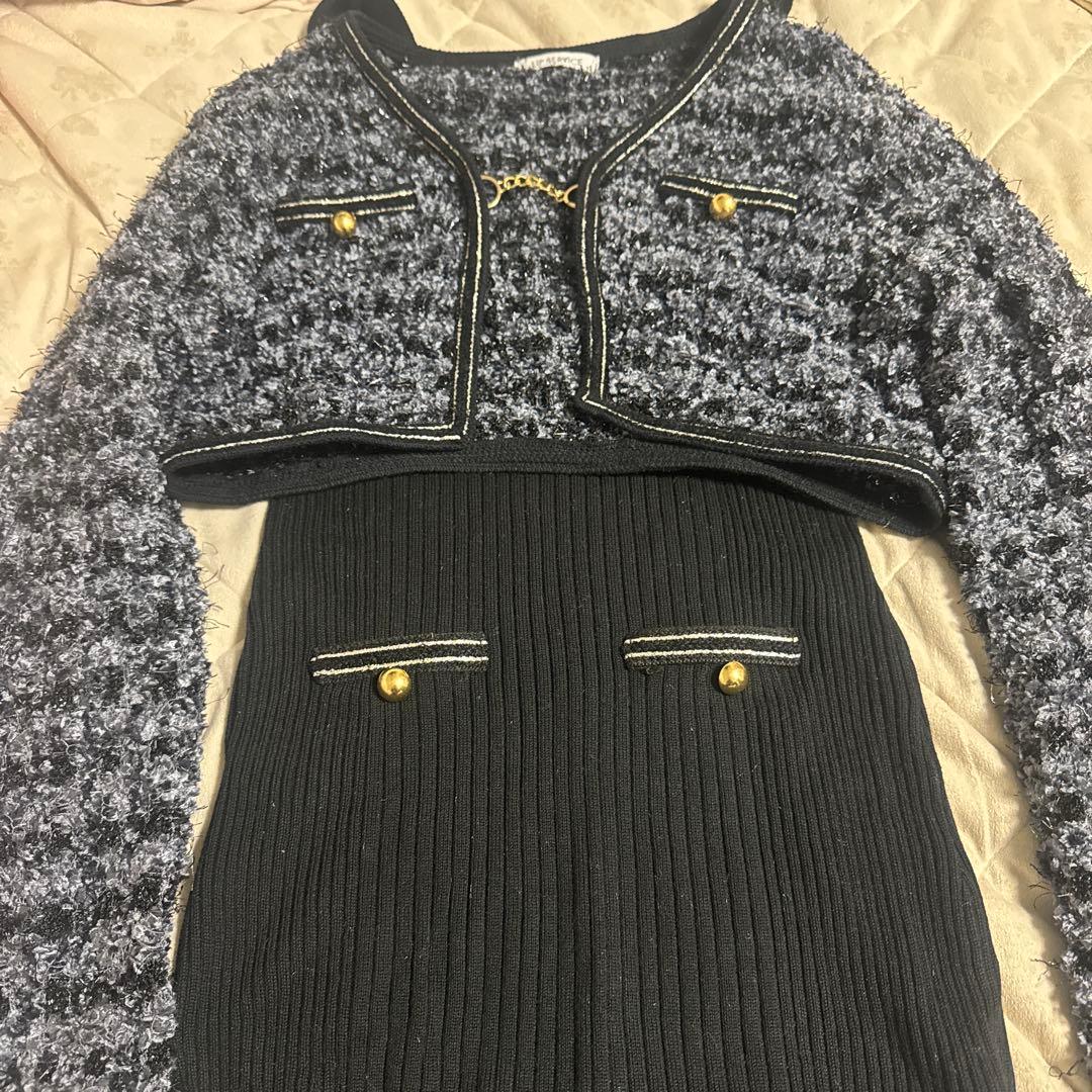 LIPSERVICE クラシカルツイードアンサンブルワンピース