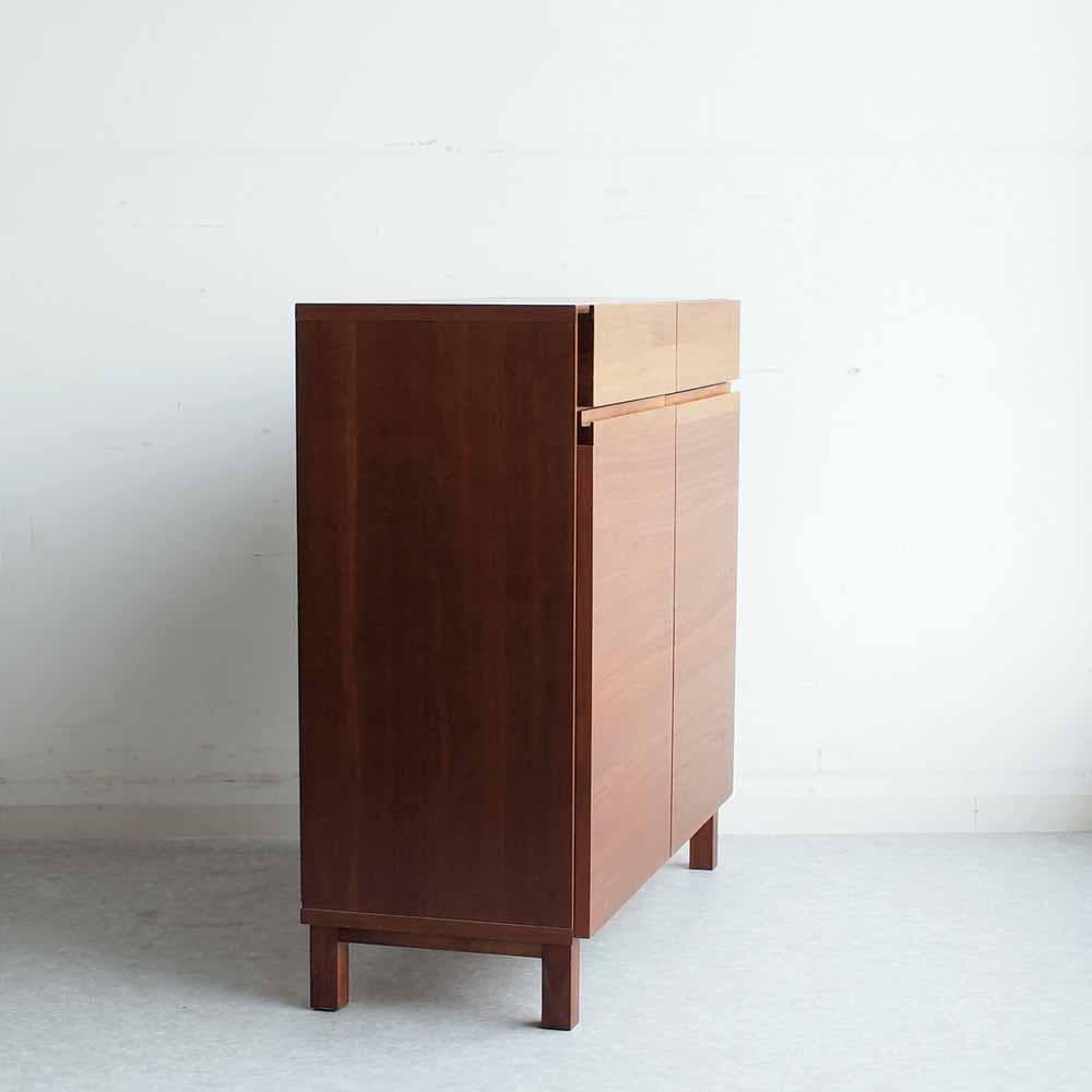 ウォールナット材 キャビネット 90cm モダン ZR24429