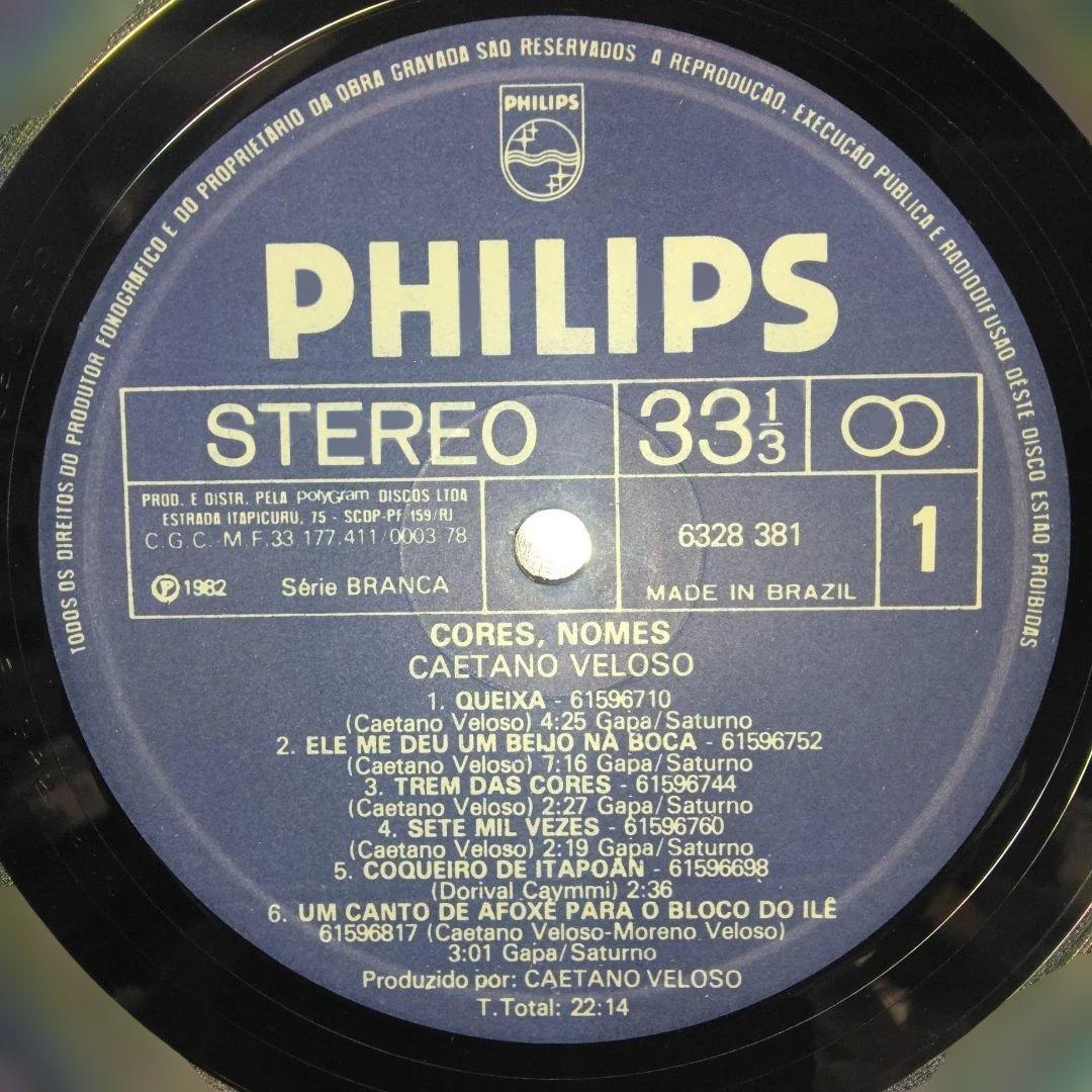 ['82年ブラジル盤]カエターノヴェローゾ CORES, NOMESインサート有