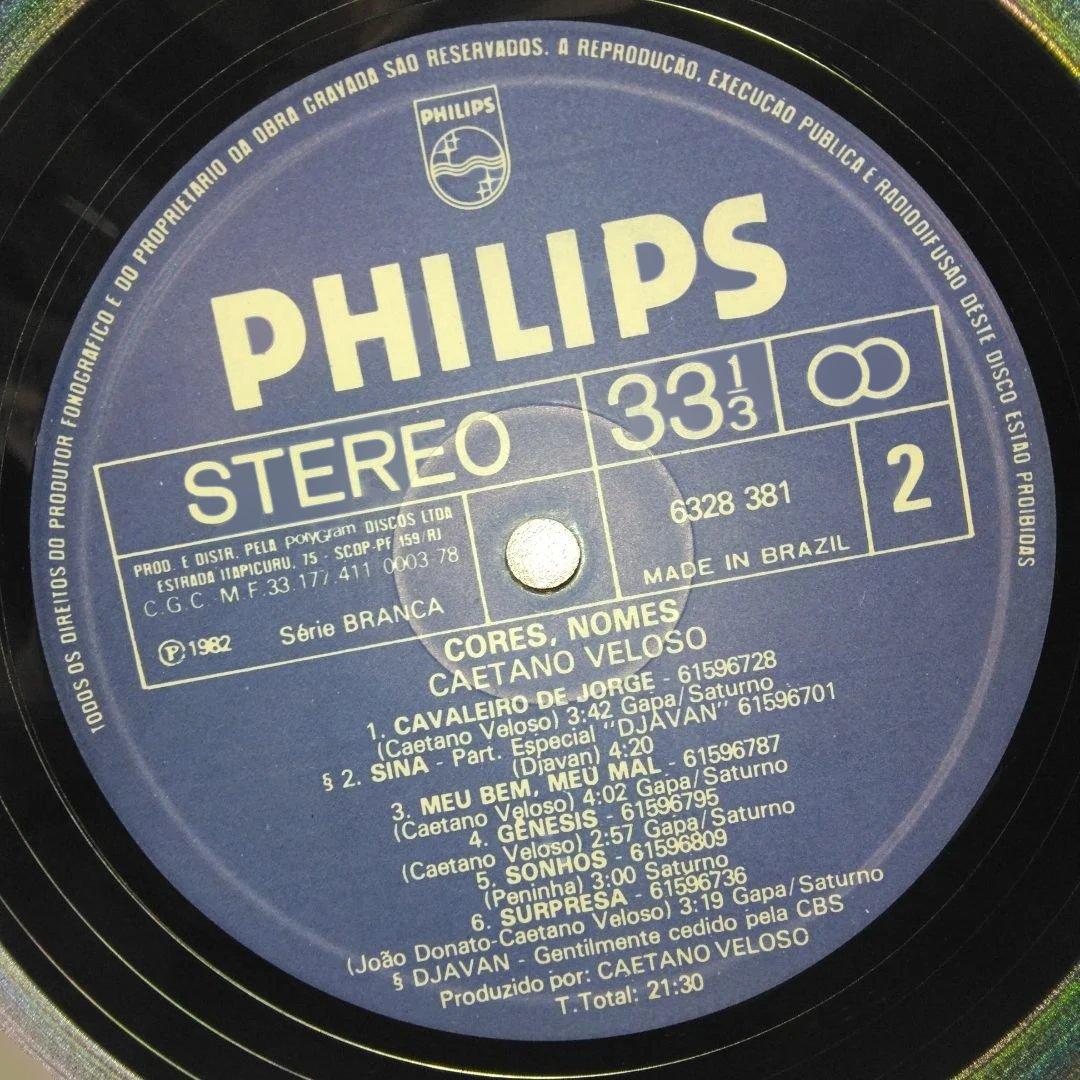 ['82年ブラジル盤]カエターノヴェローゾ CORES, NOMESインサート有