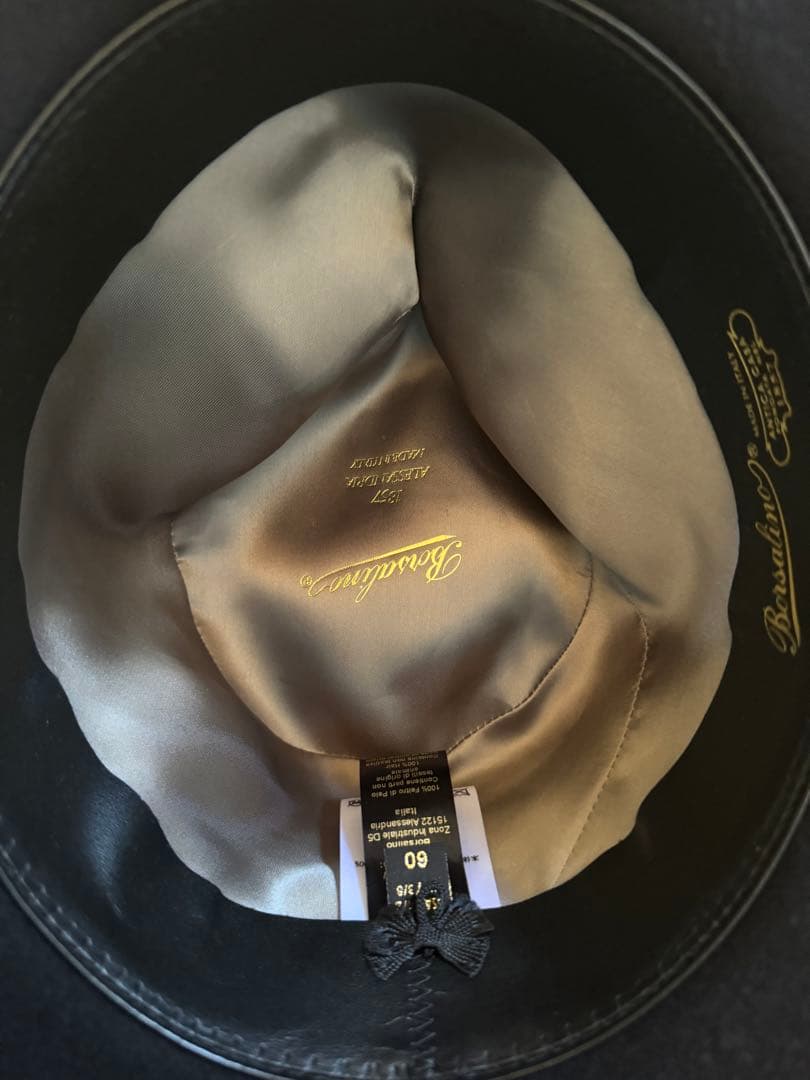 か*様 ボルサリーノ　アレッサンドリア　黒　サイズ60 数回着用