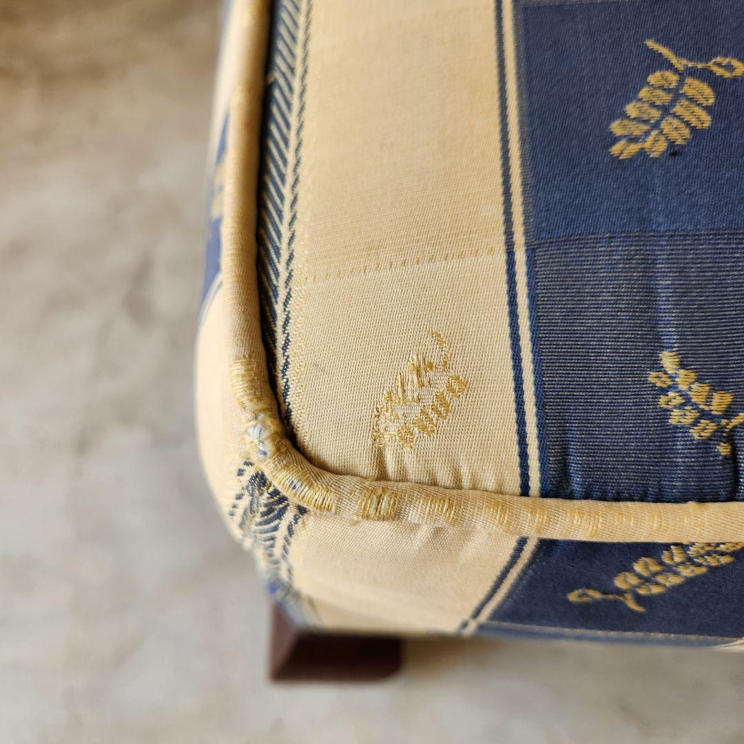 Vintage 猫脚　オットマン スツール 木製　ファブリック アンティーク