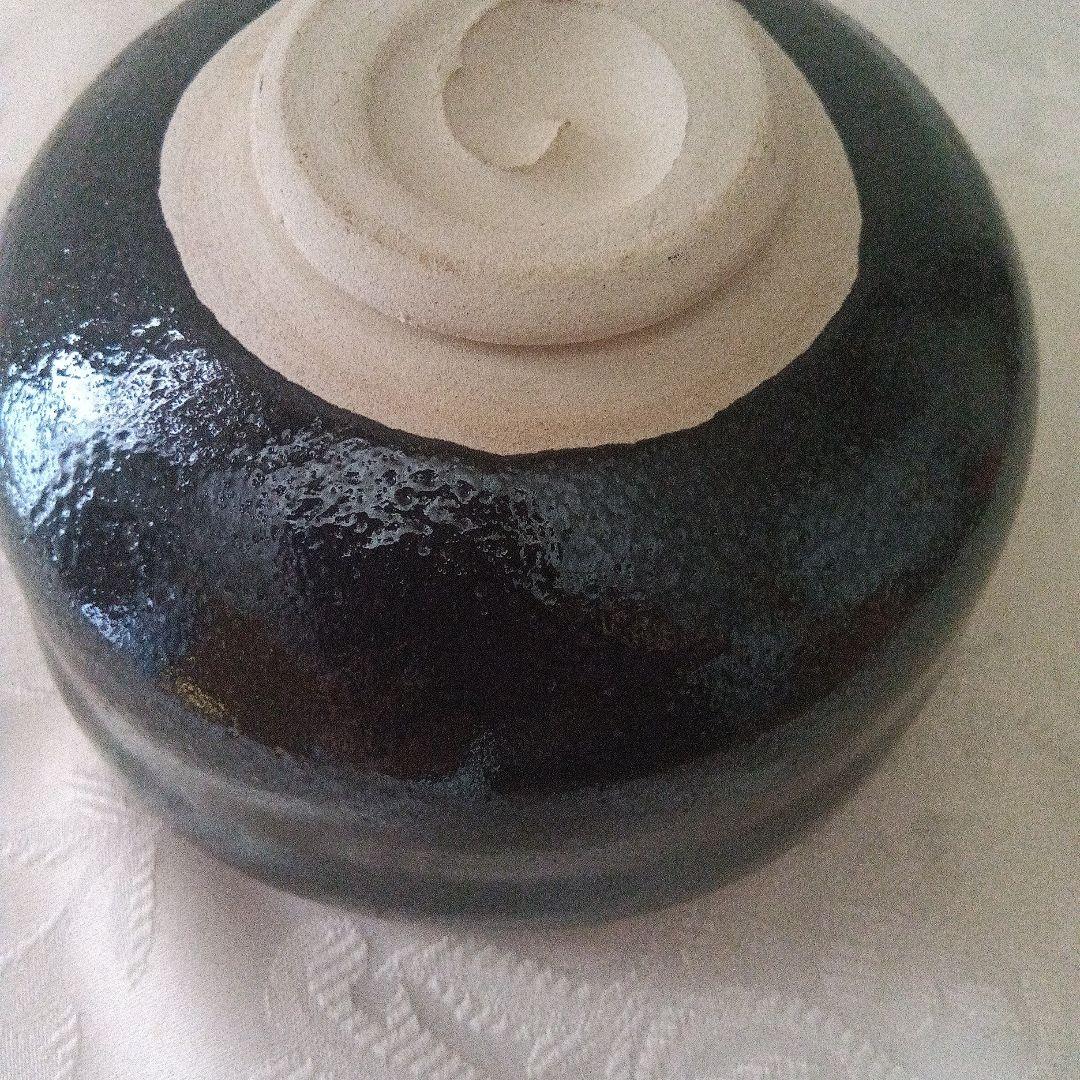 楽七造り　黒楽茶碗　在銘　茶道具　美品　 木箱付き