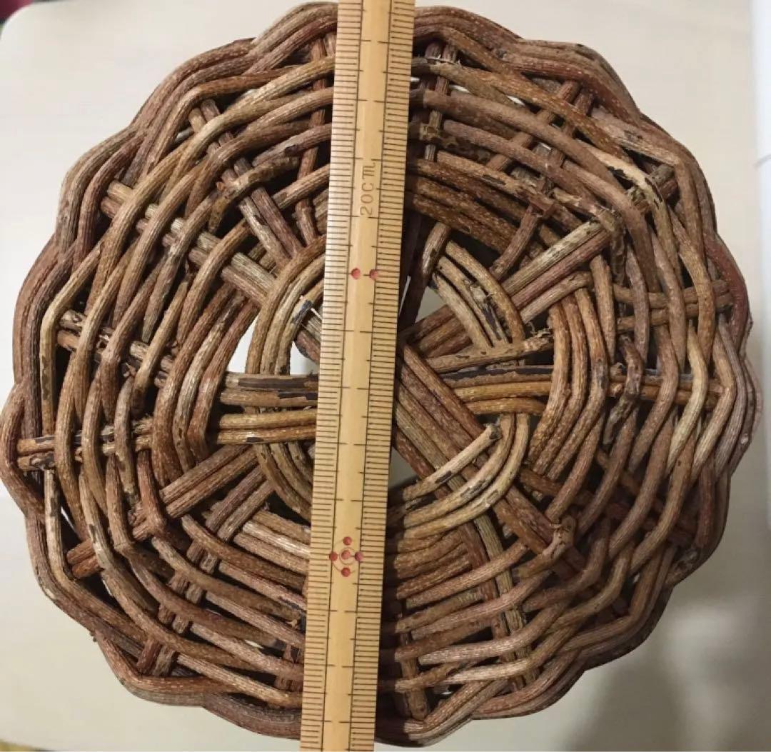 あけび　籠　美品　バスケット　縦型　インテリア　かご