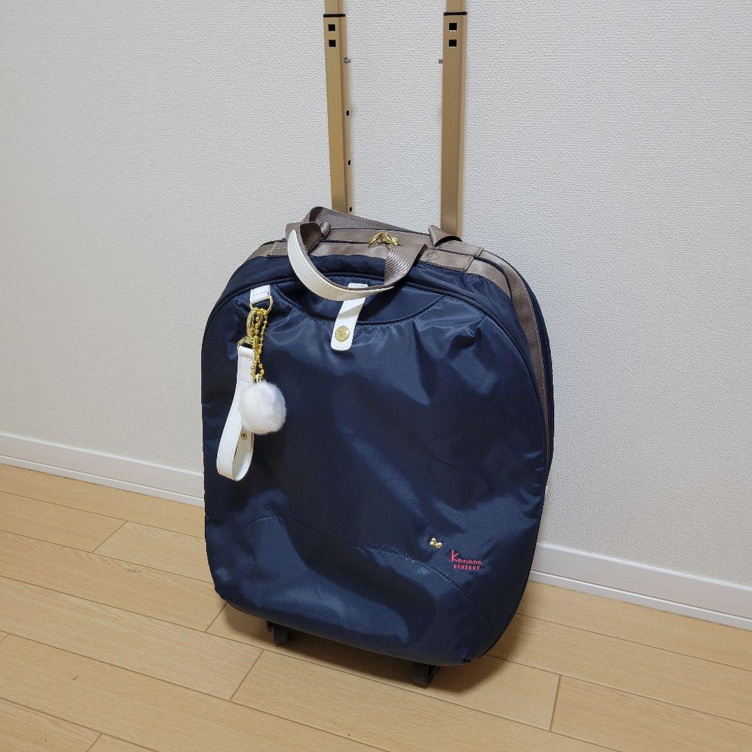 【美品】カナナプロジェクト ソフトキャリーバッグ ネイビー チャーム付き