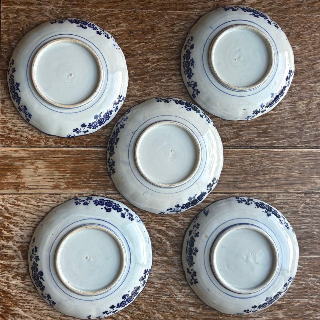 ベロ藍　微塵唐草模様　印判皿