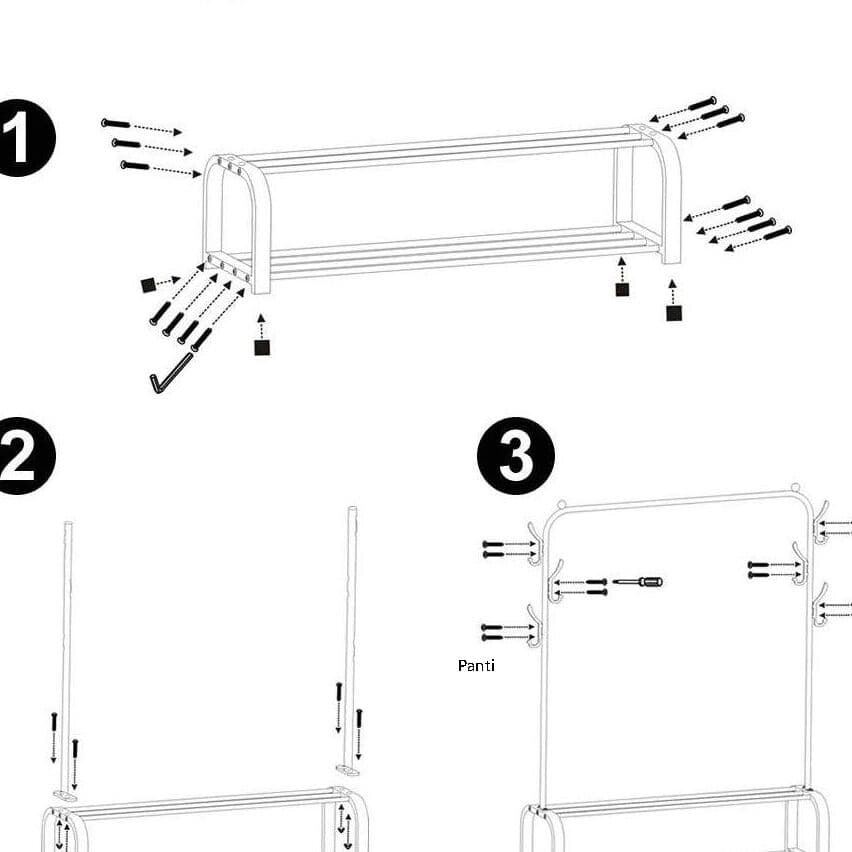 ハンガーラックパイプハンガーラック物干しスタンドコート掛け 衣類収納9