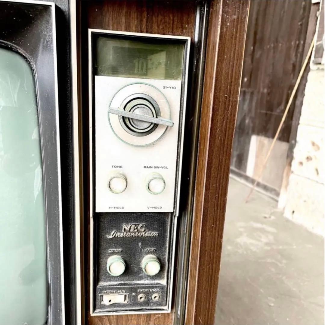 ●【昭和レトロ】NECブラウン管 希少 テレビ 木材 アンティーク ビンテージ②