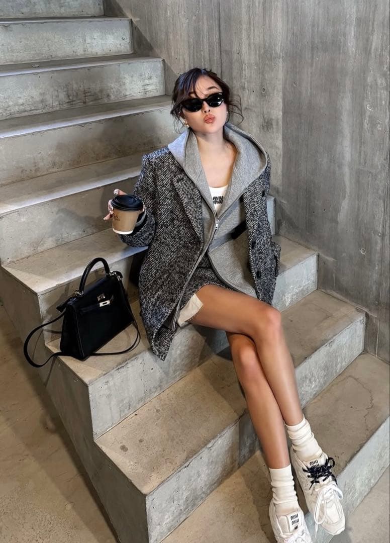 sheller シェリエ　オーバーサイズジャケットコート　アウター