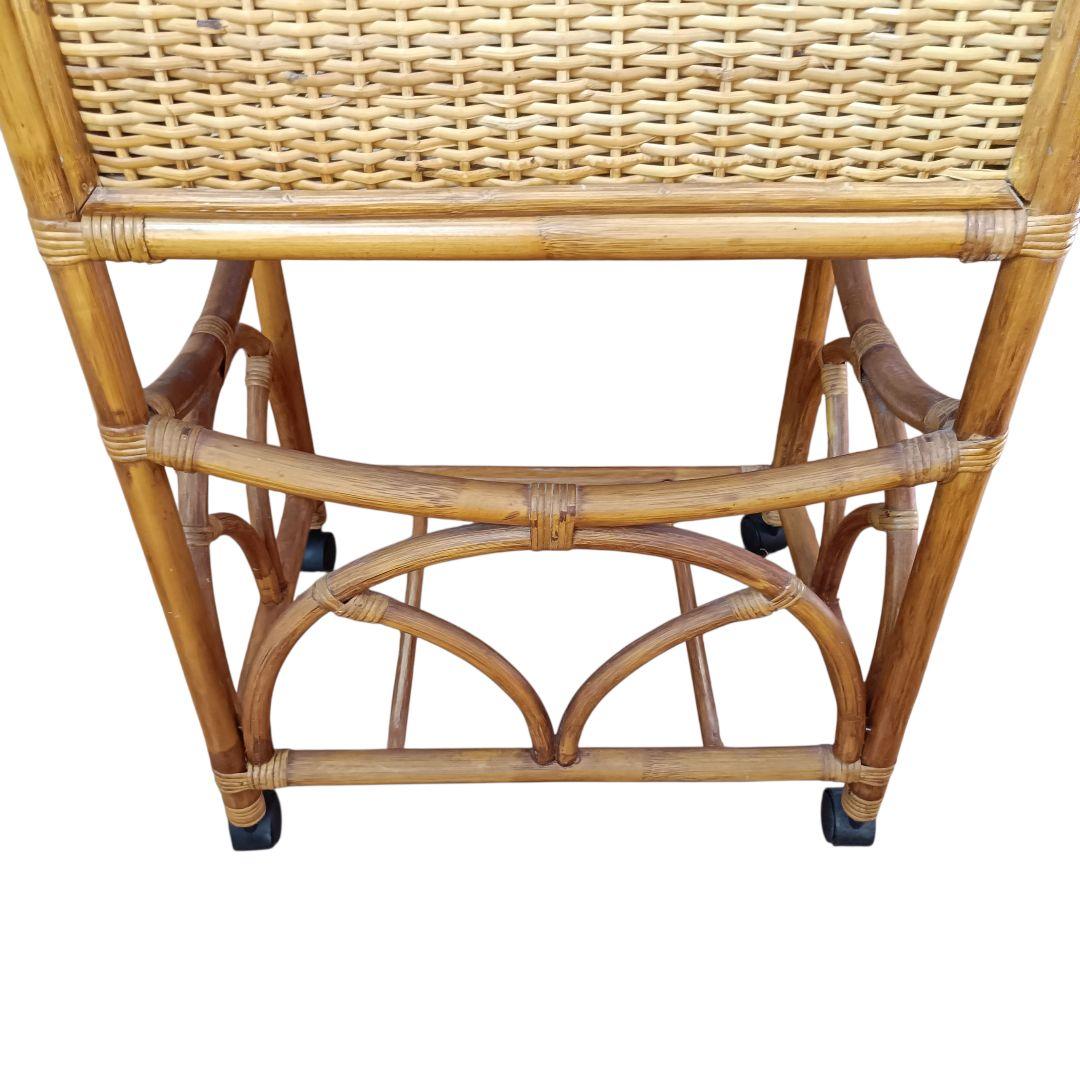 希少　飴色ラタン収納 ランドリーラック バスケット キャスター付き