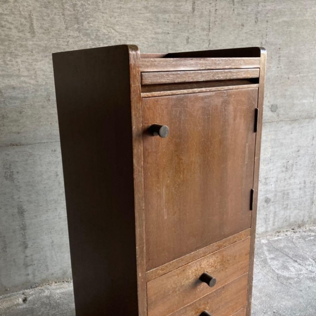 サイドテーブル キャビネット チェスト ラック 電話台 棚 木製 昭和 レトロ