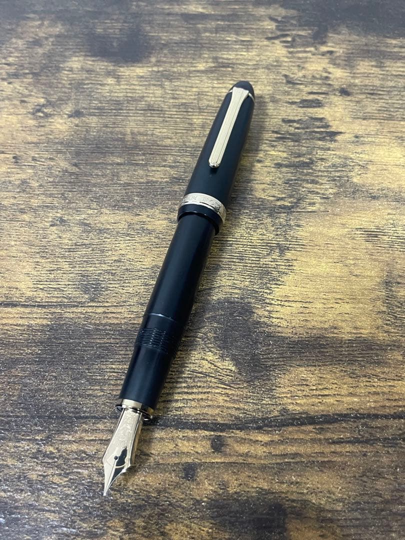 試筆のみ　梨地　18k F 旧ニブ　大型　JIS刻印あり　セーラー　万年筆
