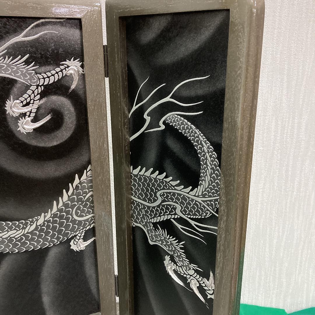 E2 高級桐　銀塗り台巾60㎝位　五月人形台屏風　5月兜台　5月屏風　鎧兜飾り