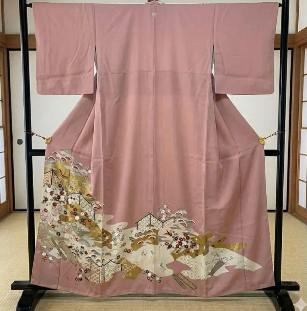 上品　正絹 色留袖　4点フルセット 1つ紋　薄ピンク　袋帯　入学式　結婚式　礼装