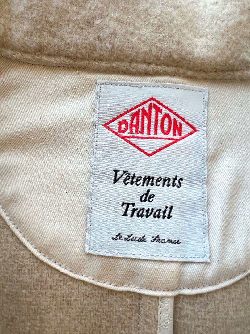 DANTON ベージュ フード付きコート