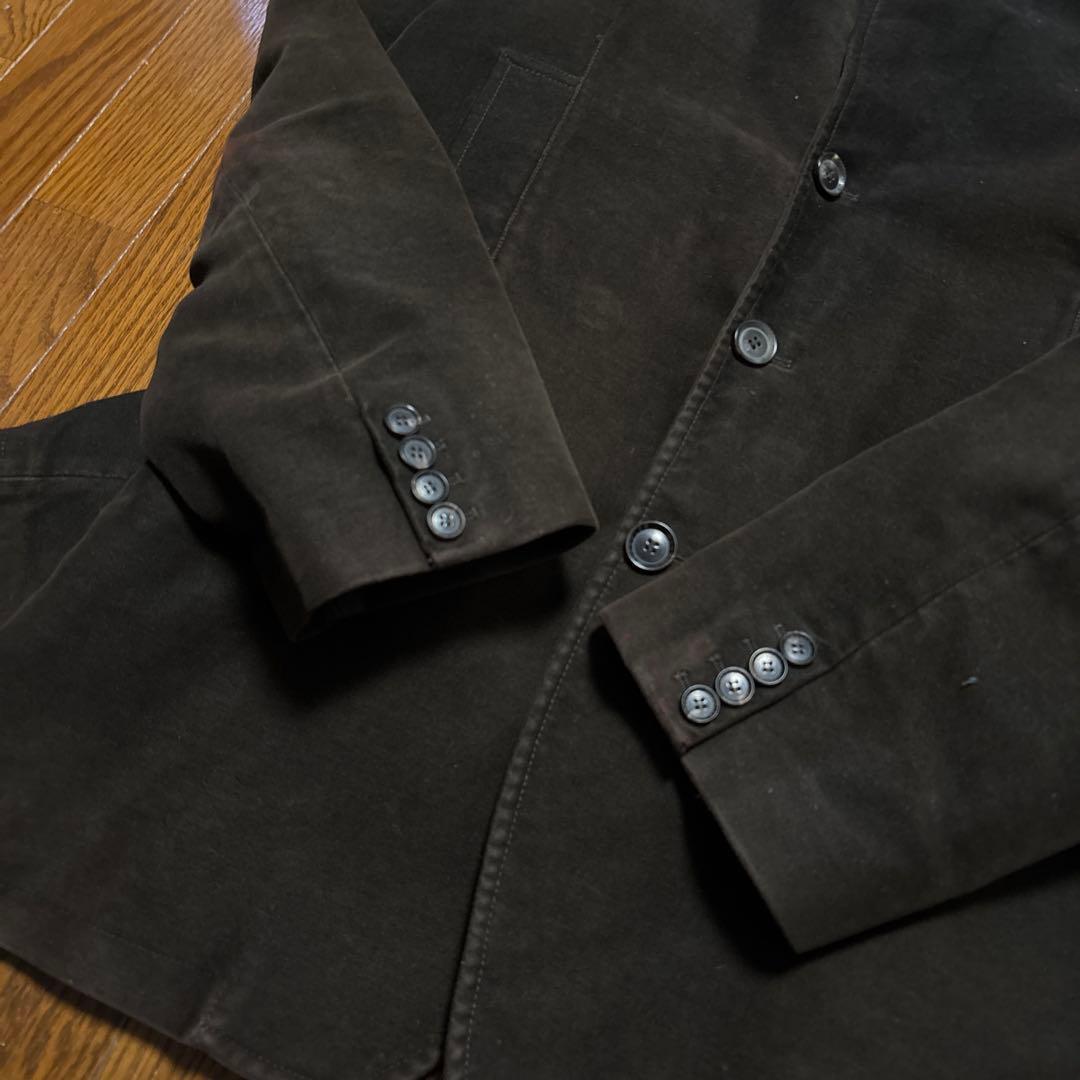 MONCLER ダークブラウン コットンモールスキンカバーオールテーラード