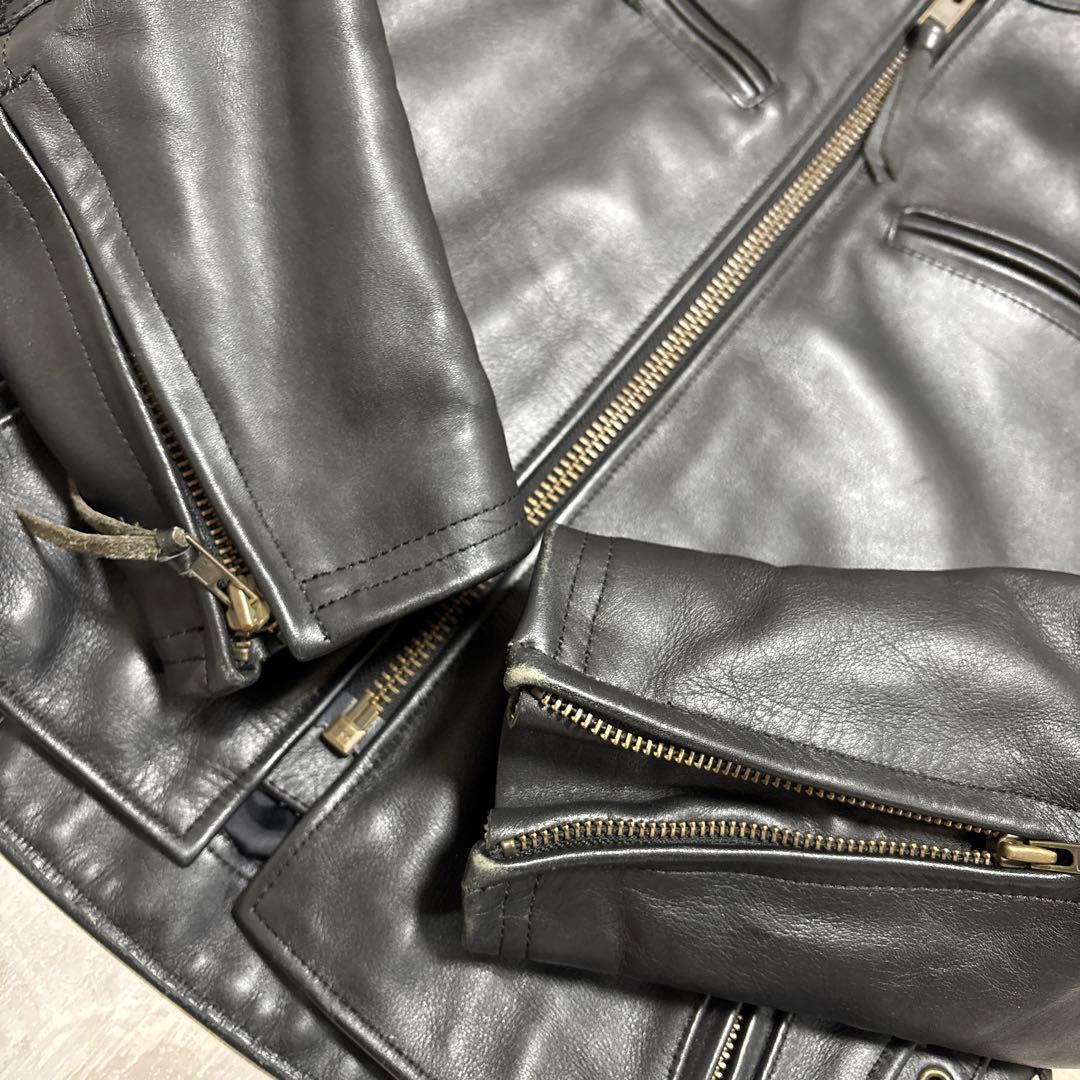 カドヤ★ K'S レザー★牛革★シングルライダース★ジャケット【メンズサイズL】