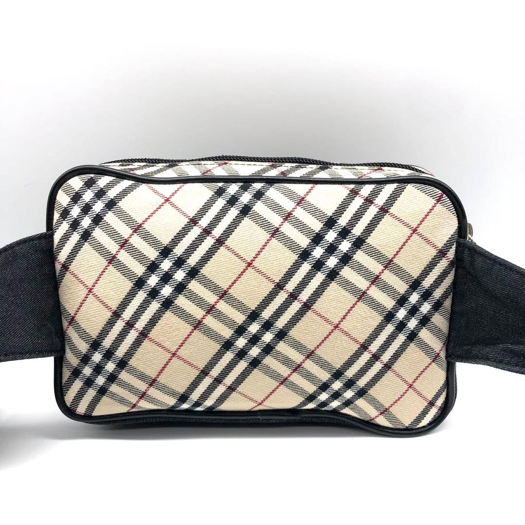 【希少】BURBERRY ボディバッグ ウエストポーチ デニム調 ノバチェック