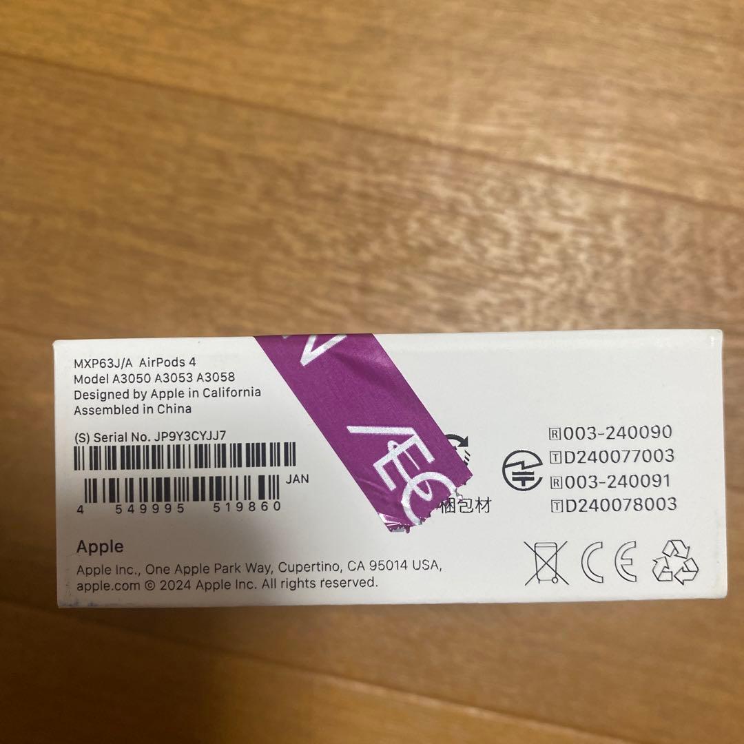 新品未使用　Apple AirPods 4 本体