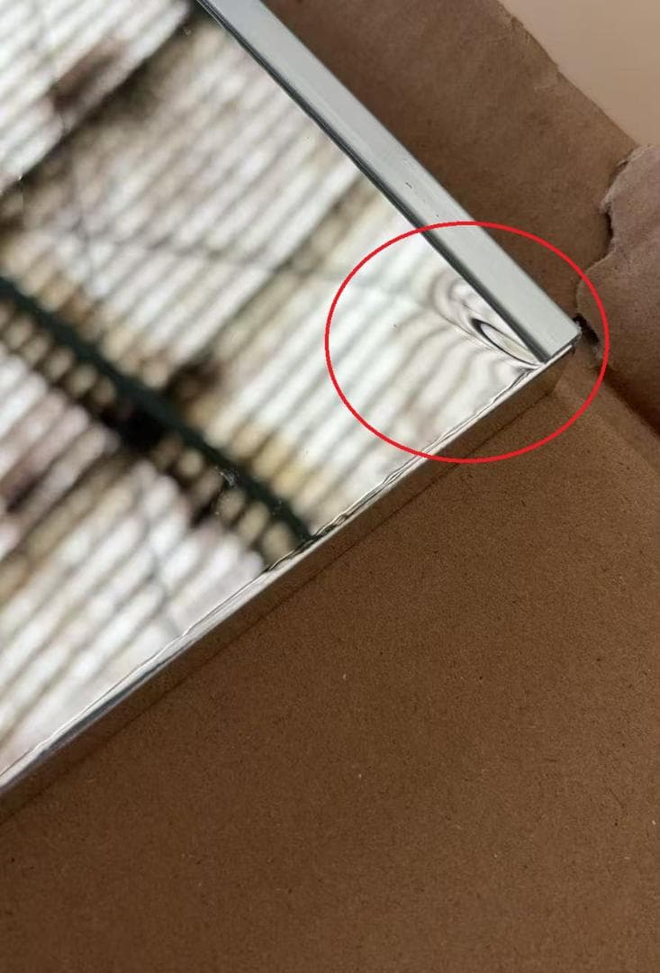 【中古】ダンスミラー 割れない鏡 幅100x160cm 姿見 銀色 9番