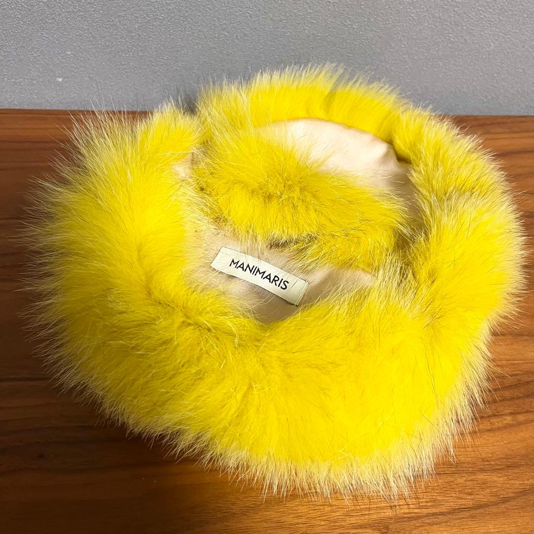 【美品】MANIMARIS マニマリス フォックスファーバスケット かごバッグ