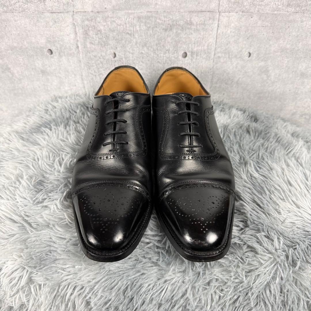 美品 SCOTCH GRAIN ストレートチップ メダリオン 黒 26cm 革靴